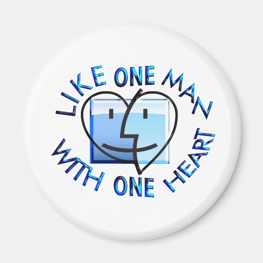 Like One Man With oneハート.png マグネット (正面)