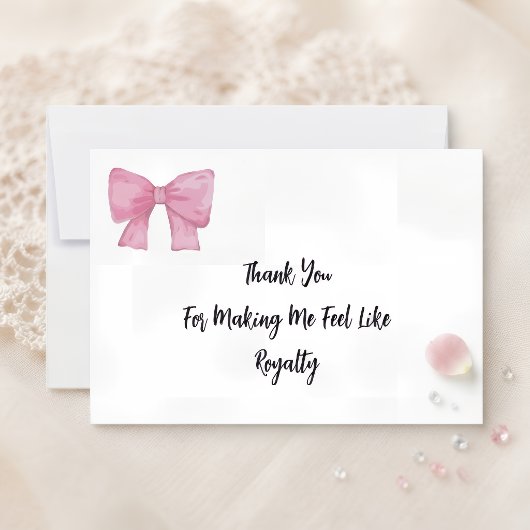 Like Royalty | Pink Bow Card サンキューカード