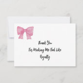 Like Royalty | Pink Bow Card サンキューカード (正面)