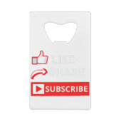 Like Share Subscribe クレジットカード栓抜き (裏面)