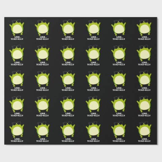 Like Toad-ally Toad おもしろい Pun Dark BG ラッピングペーパー (フラット)