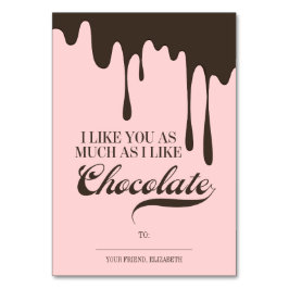 Like You and Chocolate Kids Classroom Valentine テーブルナンバー