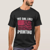 Likes Sprinting Athletics Hobby Sprinter Tシャツ (正面)
