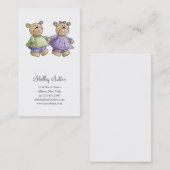 Lilくま · ベビーは緑及び紫色を結び付けます 名刺 (正面/裏面)