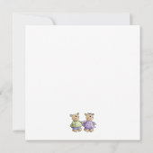 Lilくま · ベビーは緑及び紫色を結び付けます 招待状 (裏面)