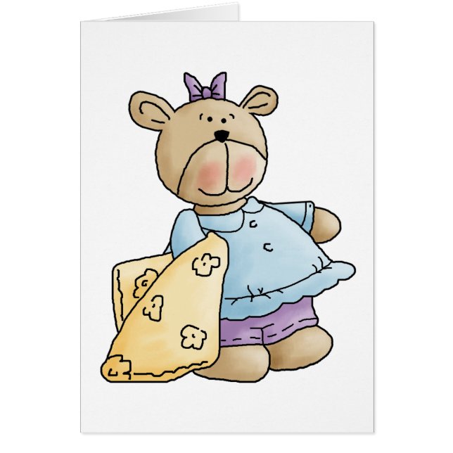 Lilくま · 女の赤ちゃんの黄色毛布 (正面)