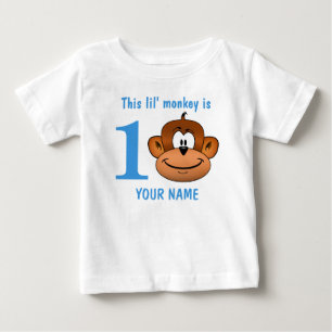 Lilこの猿は1つの2 3最初誕生日です ベビーTシャツ