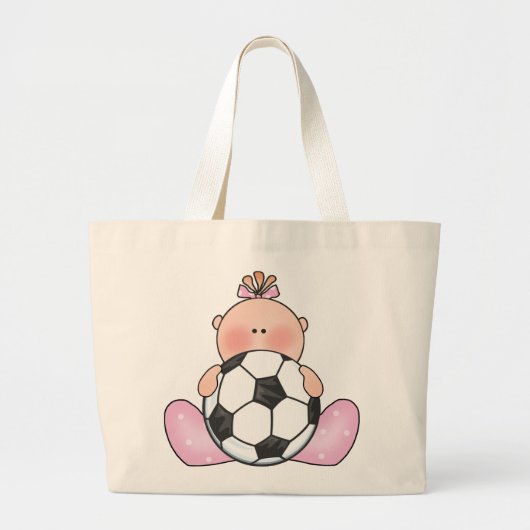 Lilのサッカーの女の赤ちゃん ラージトートバッグ (正面)