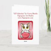 Lilのバレンタイン白い猫キャンデーのハート愛芸術カード シーズンカード (裏面)