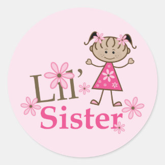 Lilの姉妹の民族の棒の姿の女の子 ラウンドシール