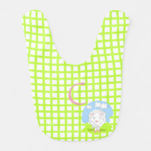 Lilの子ヒツジの緑の点検のベビー用ビブ