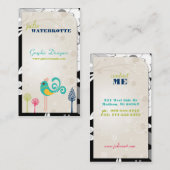 Lilの小鳥のグラフィック・デザインの名刺 名刺 (正面/裏面)