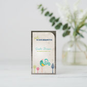 Lilの小鳥のグラフィック・デザインの名刺 名刺 (スタンド正面)