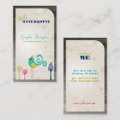 Lilの小鳥のグラフィック・デザインの名刺 名刺 (正面/裏面)