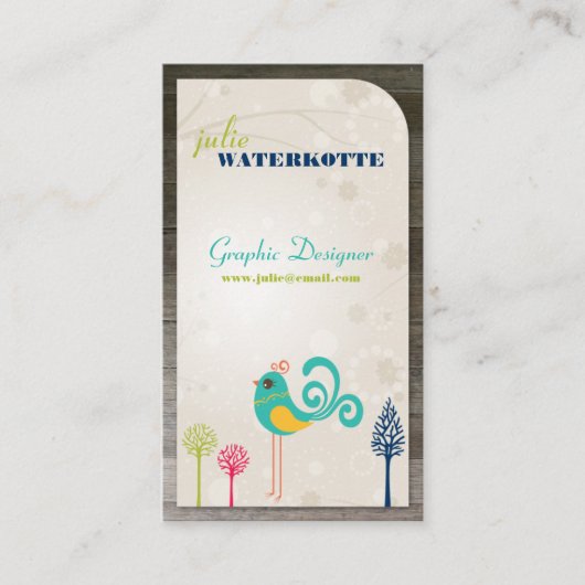 Lilの小鳥のグラフィック・デザインの名刺 名刺 (正面)