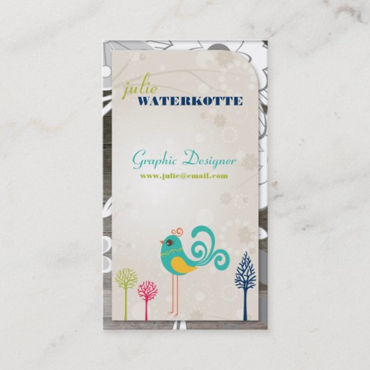 Lilの小鳥のグラフィック・デザインの名刺 名刺 (正面)