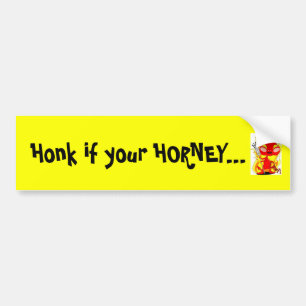 Lilの悪魔、警笛の音あなたのHORNEYの…バンパーステッカー バンパーステッカー
