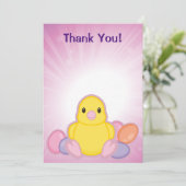 Lilの春のひよこパターン サンキューカード (スタンド正面)