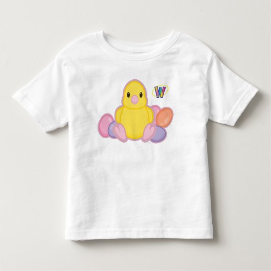 Lilの春のひよこパターン トドラーTシャツ (正面)