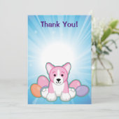 Lilの春のコーギーパターン サンキューカード (スタンド正面)