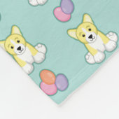 Lilの春のコーギーパターン フリースブランケット (角)