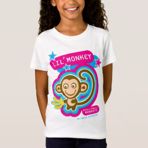 Lilの猿子供のピンク Tシャツ