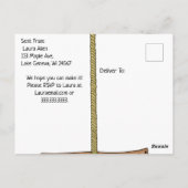 Lil'カウボーイとテディベアボーイズ赤ちゃんシャワー招待状 ポストカード (裏面)