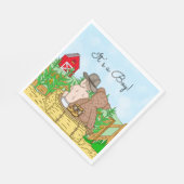 Lil'カウボーイとテディベア赤ちゃんシャワー スタンダードランチョンナプキン (角)