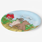 Lil'カウボーイとテディベア赤ちゃんシャワー ペーパープレート (アングル)