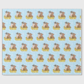 Lil'カウボーイとテディベア赤ちゃんシャワー ラッピングペーパー (フラット)