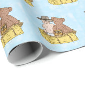 Lil'カウボーイとテディベア赤ちゃんシャワー ラッピングペーパー (ロールコーナー)