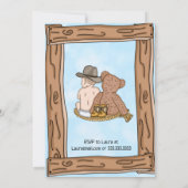 Lil'カウボーイとTeddy Bear Boy's Baby Shower 招待状 (裏面)
