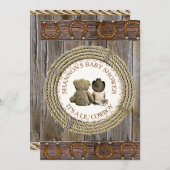 Lil'カウボーイカントリーとウェスタンベビーシャワー 招待状 (正面/裏面)