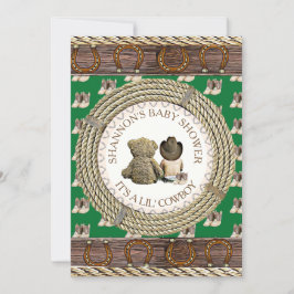 Lil'カウボーイカントリー素朴とウェスタンベビーシャワー 招待状