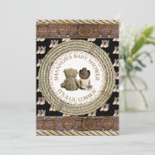 Lil'カウボーイカントリー素朴とウェスタンベビーシャワー 招待状 (スタンド正面)