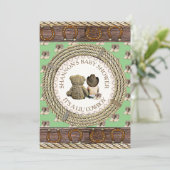 Lil'カウボーイカントリー素朴とウェスタンベビーシャワー 招待状 (スタンド正面)