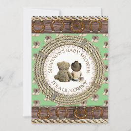 Lil'カウボーイカントリー素朴とウェスタンベビーシャワー 招待状