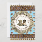 Lil'カウボーイカントリー素朴とウェスタンベビーシャワー 招待状 (正面)