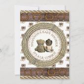 Lil'カウボーイカントリー素朴とウェスタンベビーシャワー 招待状 (正面)