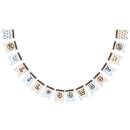 Lilカウボーイ赤ちゃんシャワー旗のバナー バンティングフラッグ (全)