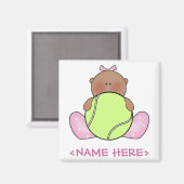 Lilテニスベビーガール – エスニック マグネット (正面/裏面)