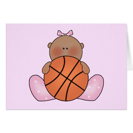 Lilバスケットボールベビーガール – エスニック空白のカード (正面横)