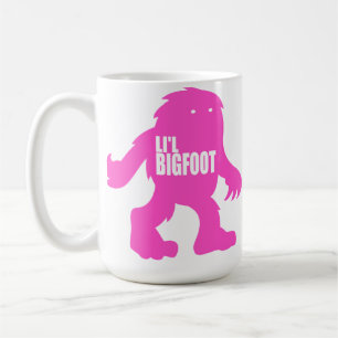 LI'Lビッグフットの愛らしいロゴ-かわいいピンクのサスカッチ コーヒーマグカップ