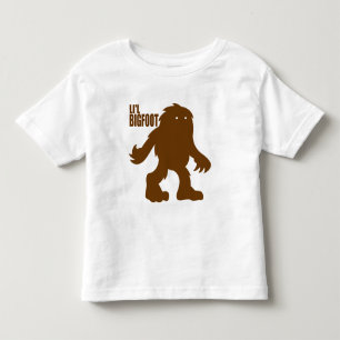 LI'Lビッグフットの愛らしいロゴ-ブラウンのかわいいサスカッチ トドラーTシャツ