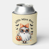 Lil'ブー恋しく思オ – オレンジの水玉模様ボウ、サングラス 缶クーラー (缶正面)