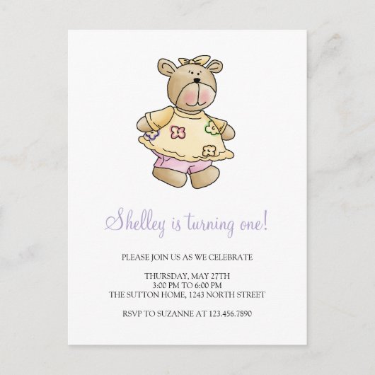 Lil'ベアーズ・ベビーガールイエロードレス ポストカード (正面)