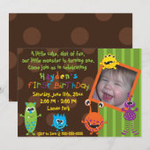 Lilモンスターの最初誕生日 招待状 (正面/裏面)