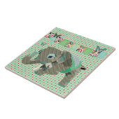 Lil幸運な象の緑のタイル タイル (側面)