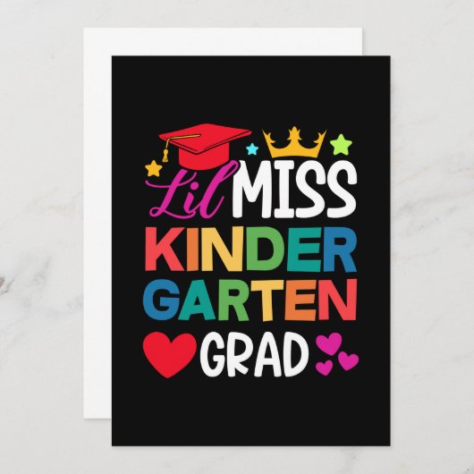 Lil幼稚園恋しく思卒園前期卒業 招待状 (正面/裏面)