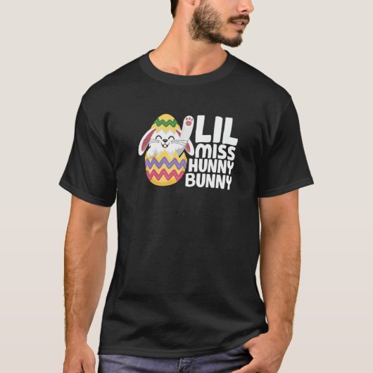 Lil恋しく思 Hunnyバニーかわいいイースターデイバニーおもしろい Tシャツ (正面)